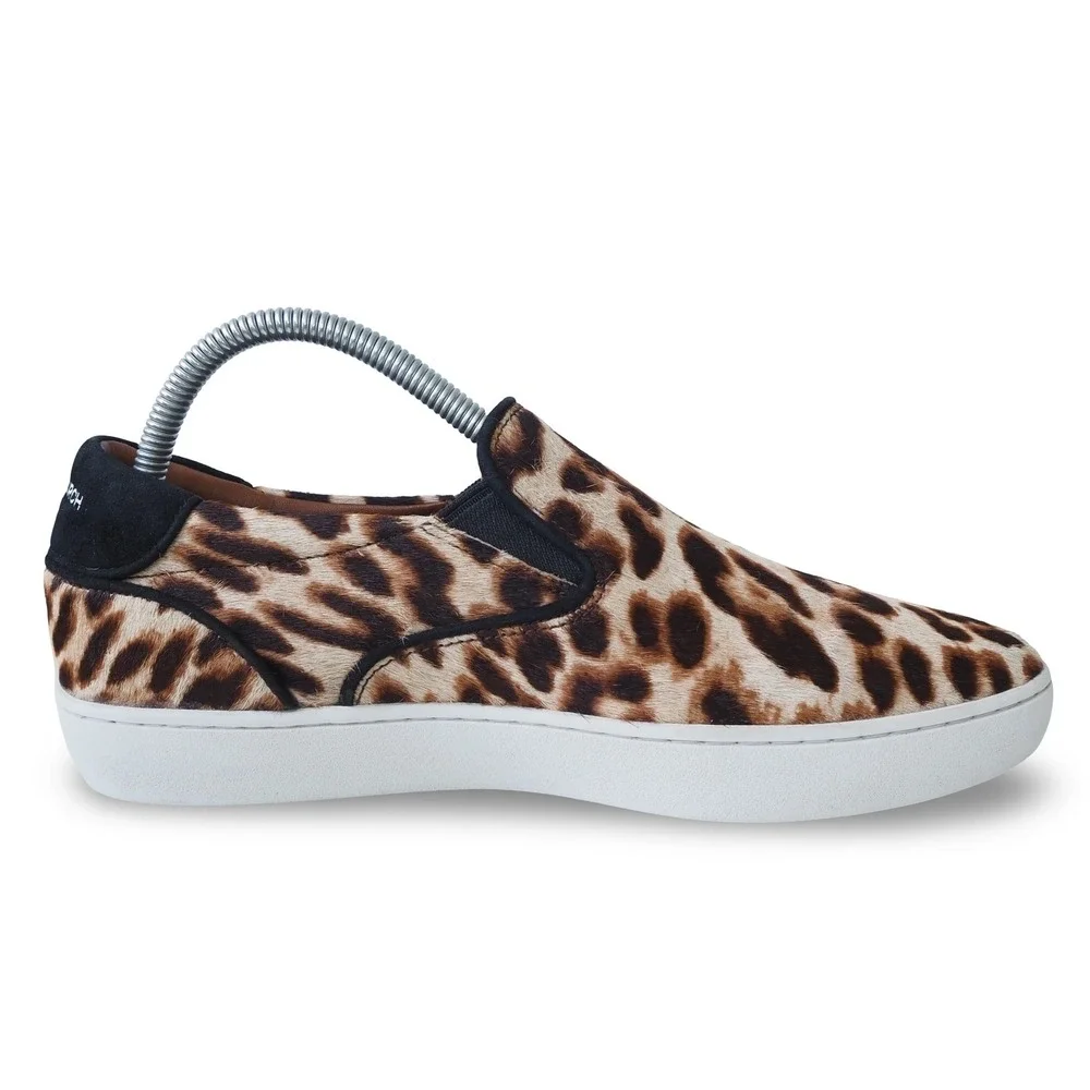 Tory Burch Leopard Print Calf Hair Slip-on Sneakers Womens 8.5M Skater Shoes‎
